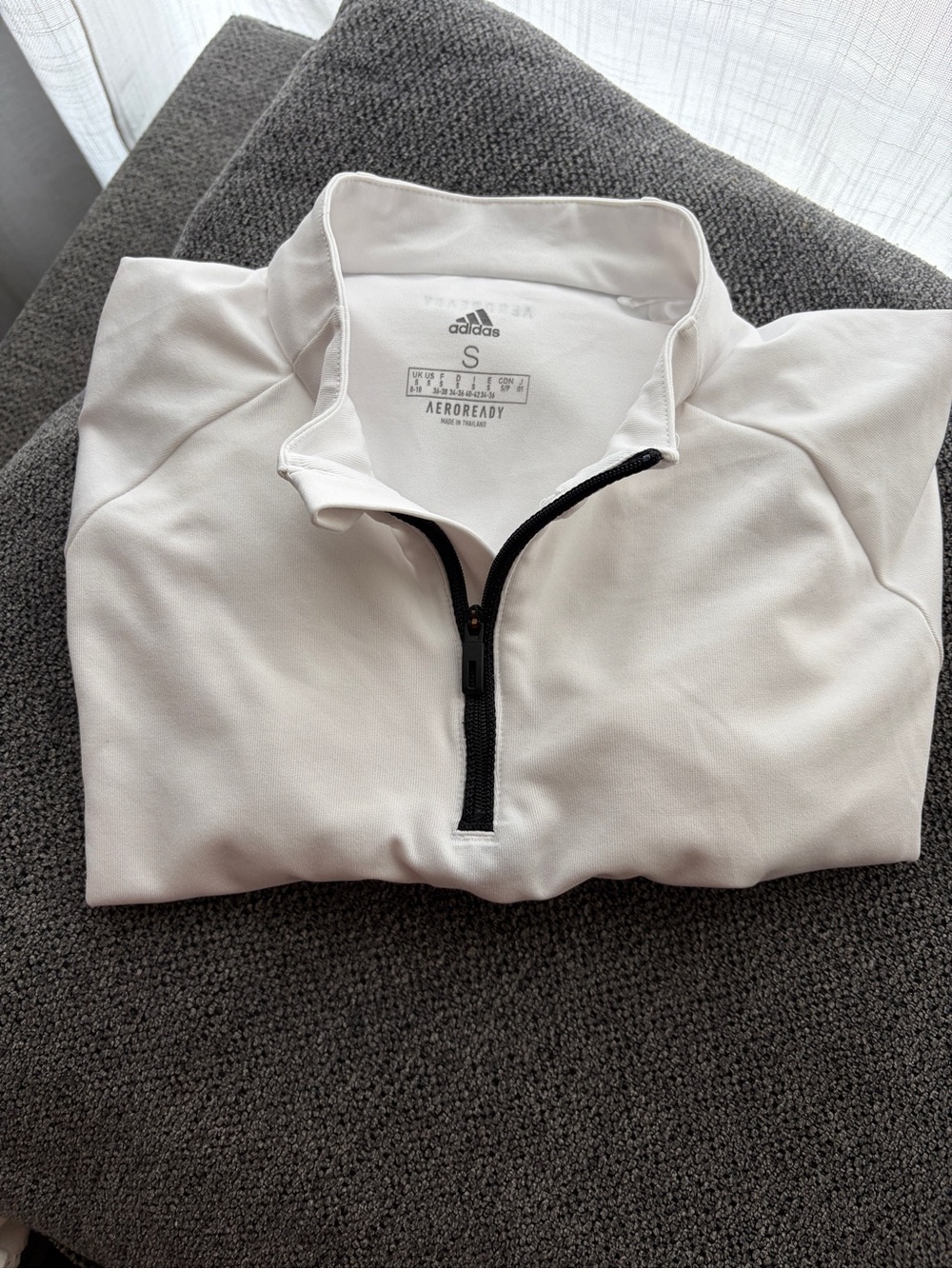 adidas Men's White Quarter-Zip Sweater with Black Zip